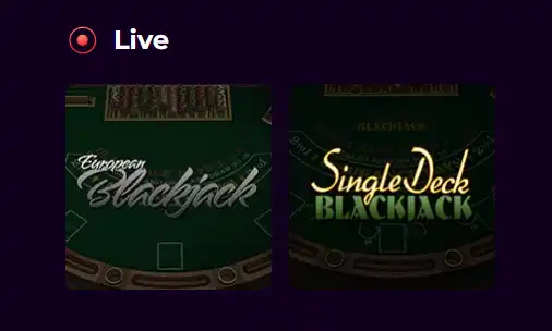Duxcasino live-casinolobby met verschillende tafels en spelcategorieën